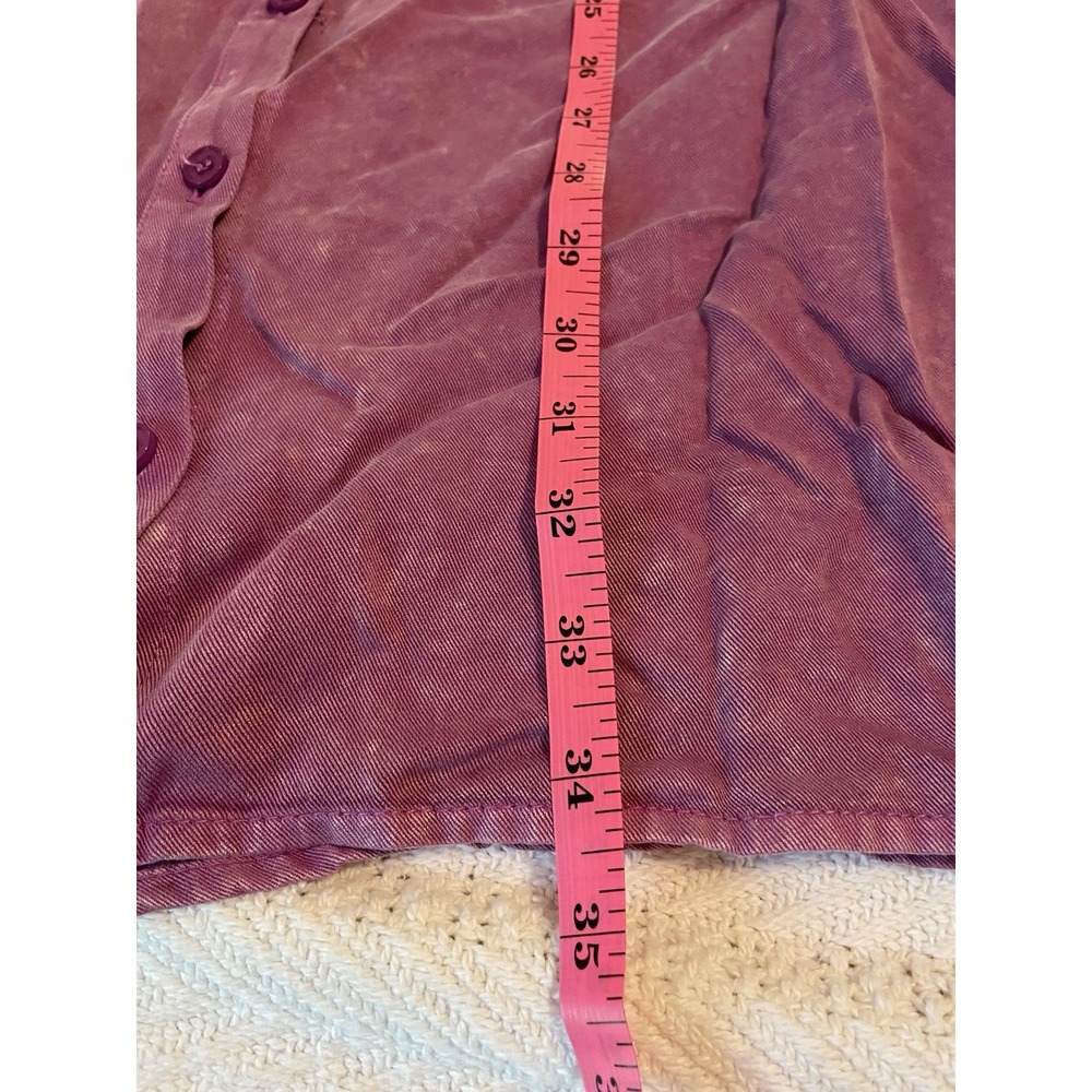 New Jodifl purple peasant tunic blouse women's sz Small ruffle shoulder cottage - Picture 9 of 11